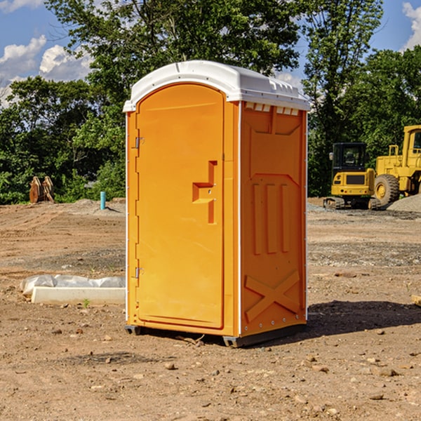 how often are the portable restrooms cleaned and serviced during a rental period in Collins IA